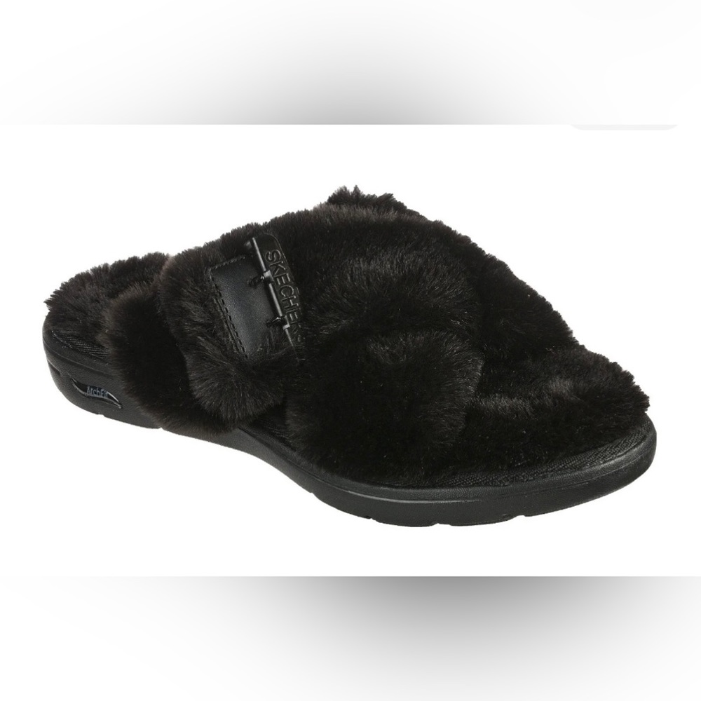 Skechers GoLounge Arch Fit Slippers Black size 9 New in Box
